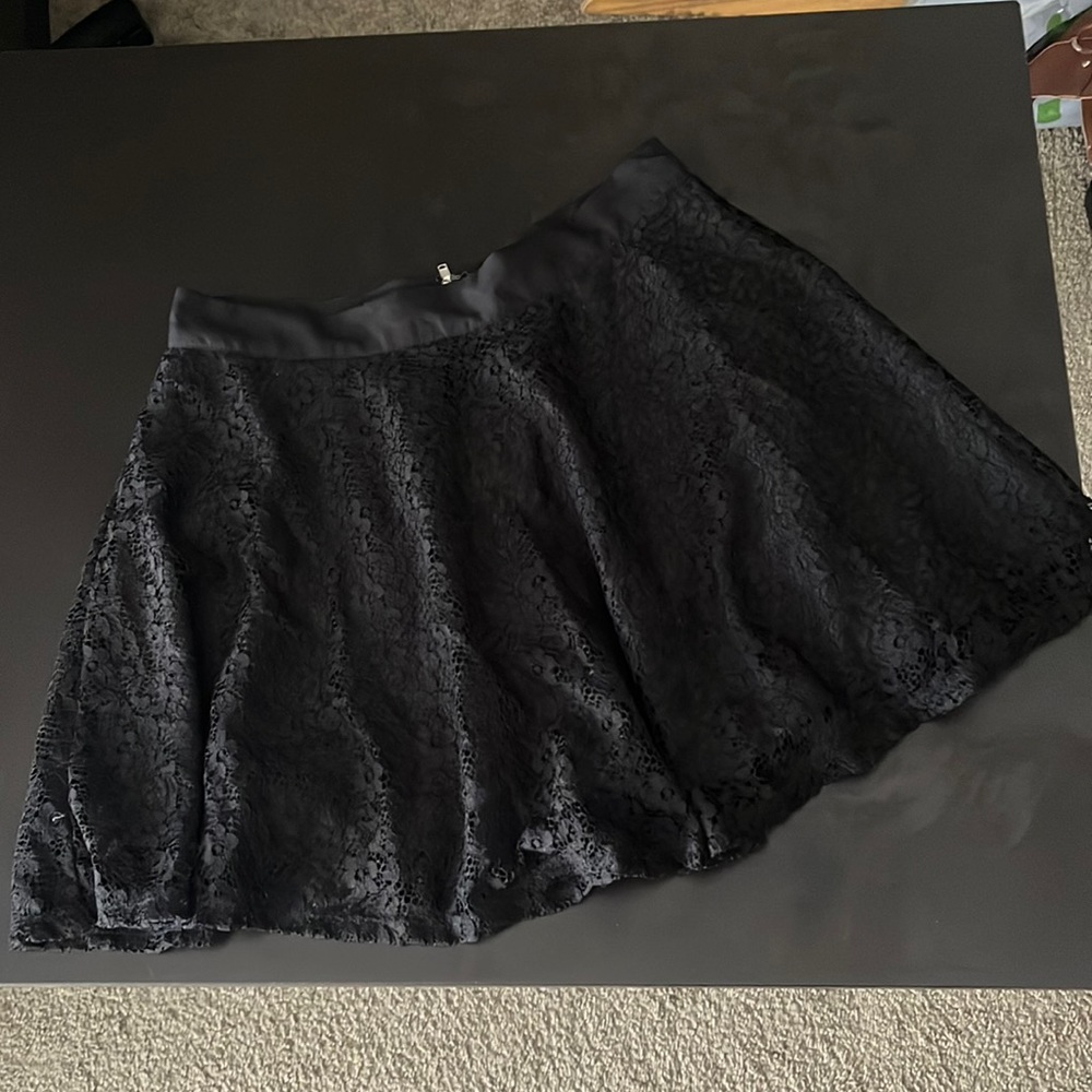 Black lacy skater skirt from forever 21